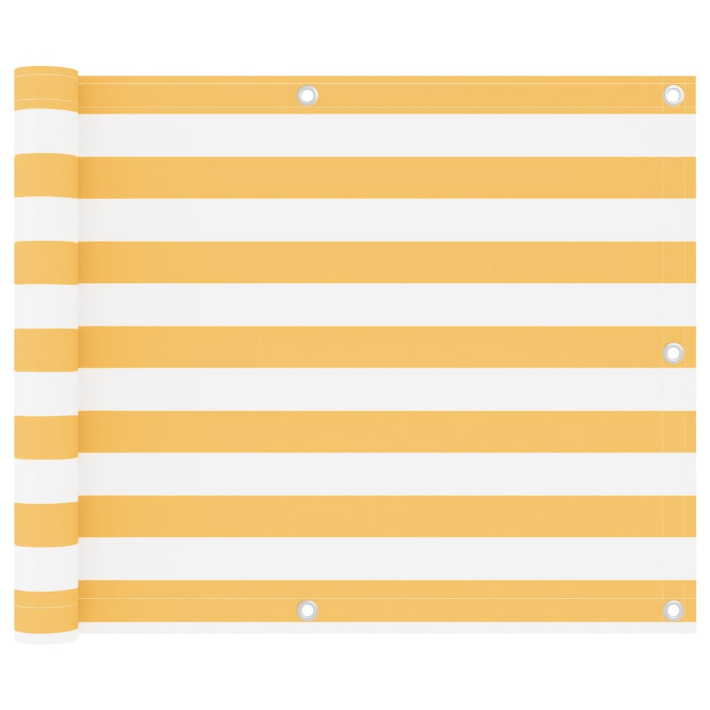 Vidaxx paravent de balcon 75x300 cm tissu oxford blanc et jaune
