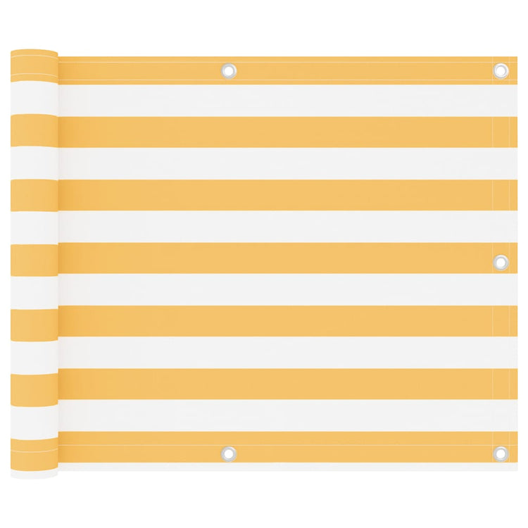 Vidaxx paravent de balcon 75x600 cm tissu oxford blanc et jaune