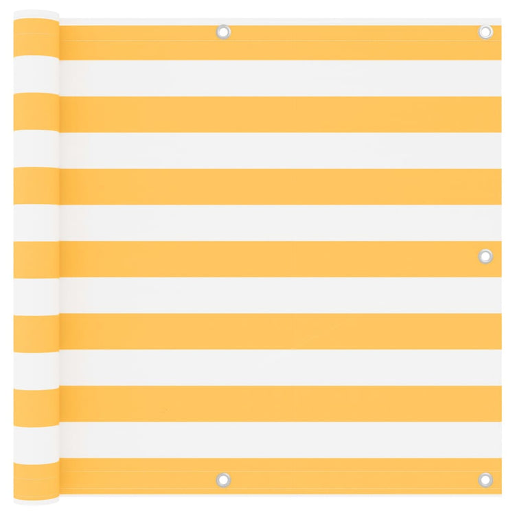 Écran de balcon Vidaxl 90x500 cm Tissu oxford blanc et jaune