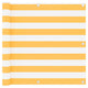Écran de balcon Vidaxl 90x500 cm Tissu oxford blanc et jaune