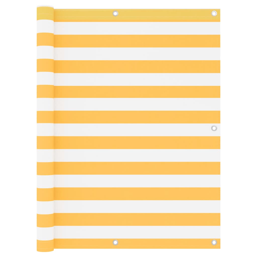 Écran de balcon Vidaxl 120x400 cm Oxford tissu blanc et jaune