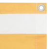 Écran de balcon Vidaxl 120x400 cm Oxford tissu blanc et jaune