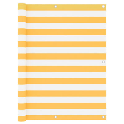 Écran de balcon Vidaxl 120x600 cm Oxford tissu blanc et jaune