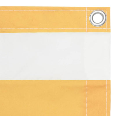 Écran de balcon Vidaxl 120x600 cm Oxford tissu blanc et jaune