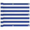 Écran de balcon Vidaxl 75x400 cm Oxford tissu blanc et bleu