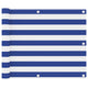 Écran de balcon Vidaxl 75x500 cm Oxford tissu blanc et bleu