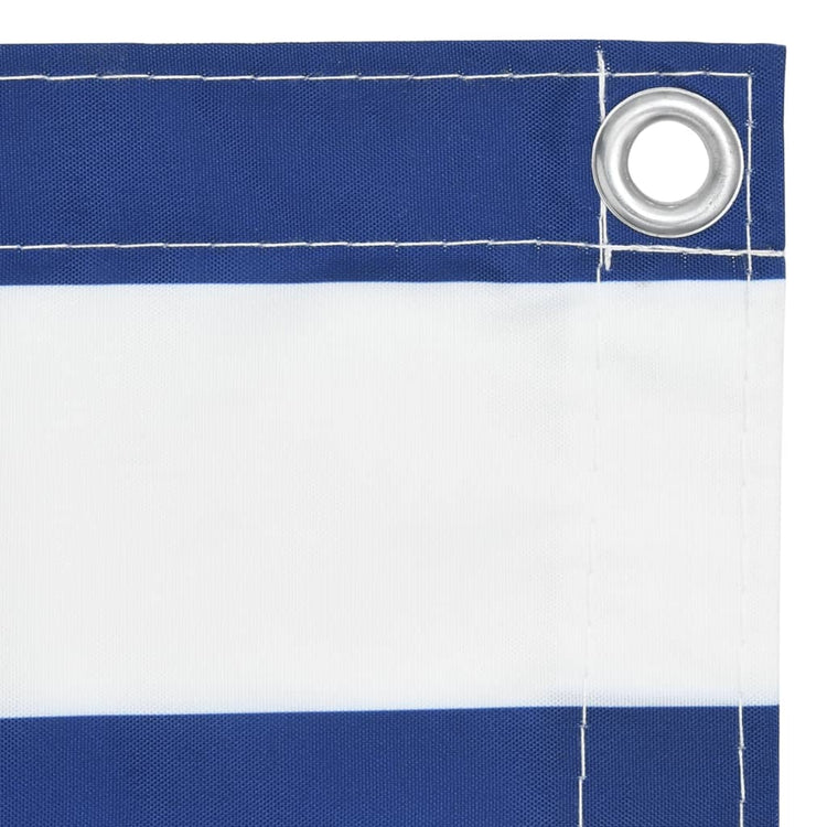 Écran de balcon Vidaxl 75x500 cm Oxford tissu blanc et bleu