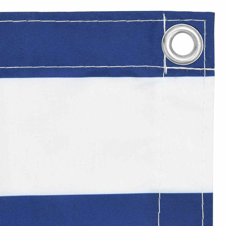 Écran de balcon Vidaxl 90x600 cm Oxford tissu blanc et bleu