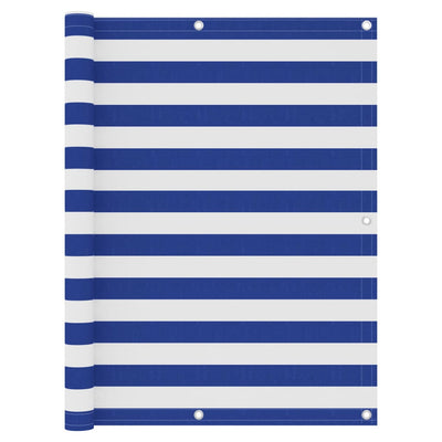 Écran de balcon Vidaxl 120x400 cm Oxford tissu blanc et bleu
