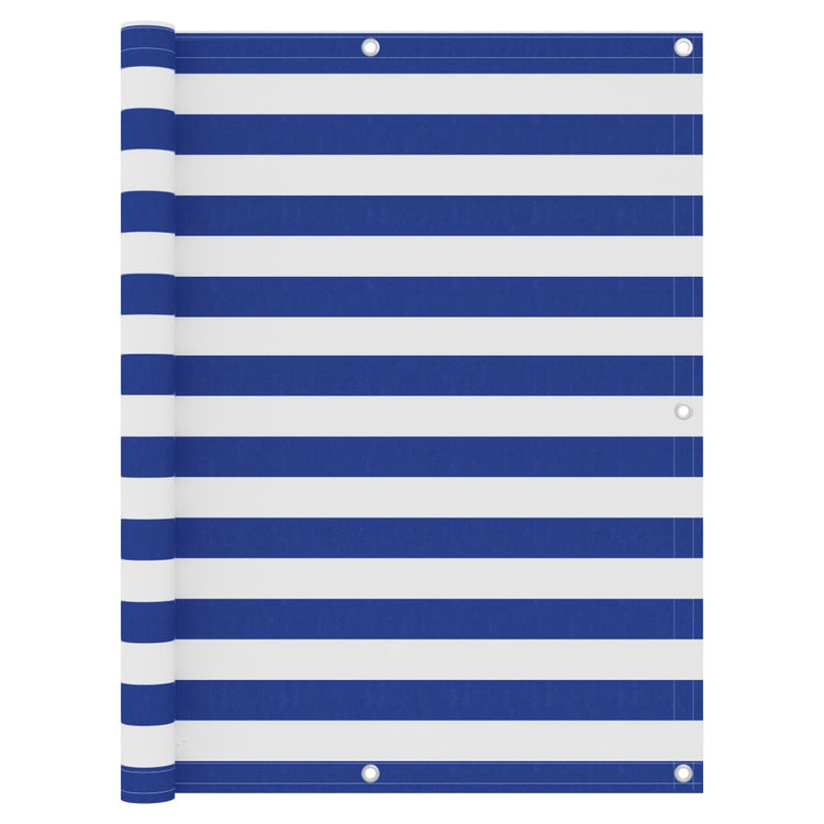 Écran de balcon Vidaxl 120x400 cm Oxford tissu blanc et bleu