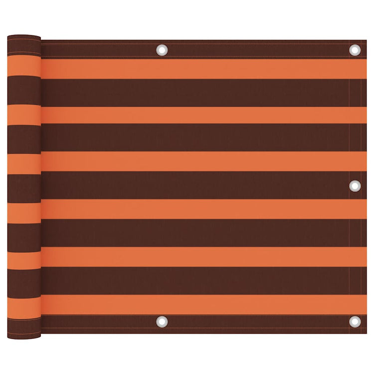 Écran de balcon Vidaxl 75x400 cm Oxford tissu orange et marron