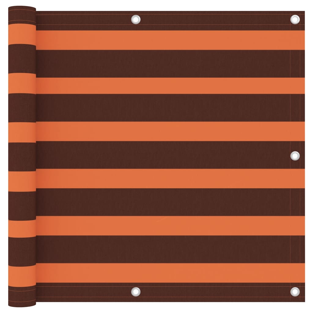 Écran de balcon Vidaxl 90x600 cm Oxford Fabric Orange and Brown