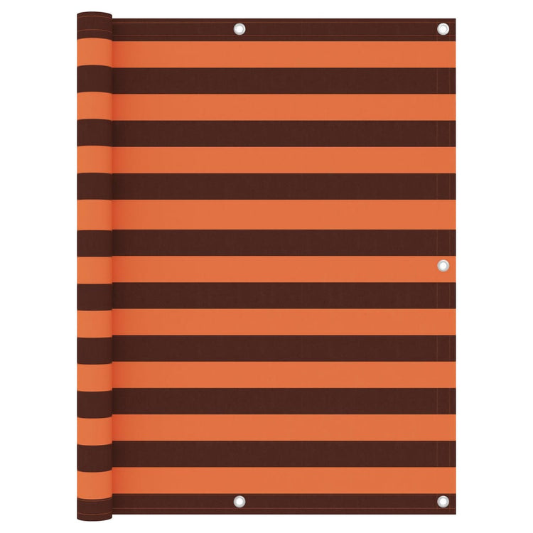 Écran de balcon Vidaxl 120x400 cm Oxford Fabric Orange and Brown