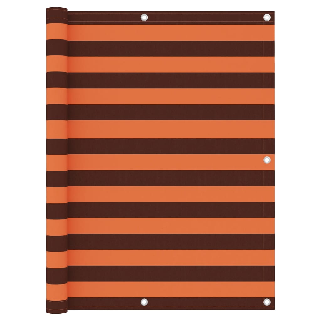 Écran de balcon Vidaxl 125x500 cm Oxford Fabric Orange and Brown