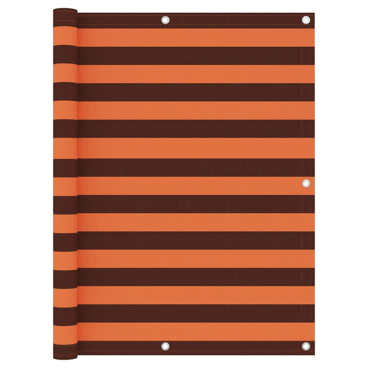 Écran de balcon Vidaxl 125x500 cm Oxford Fabric Orange and Brown