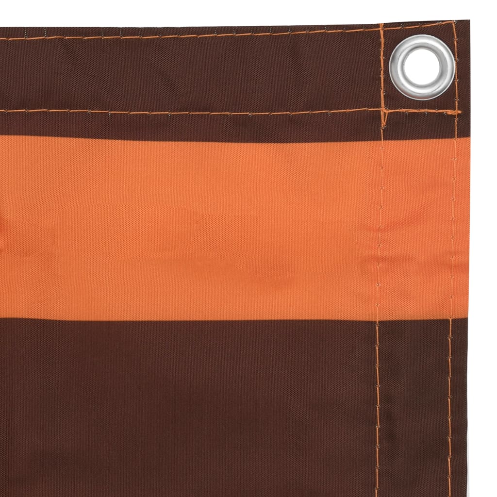 Écran de balcon Vidaxl 125x500 cm Oxford Fabric Orange and Brown