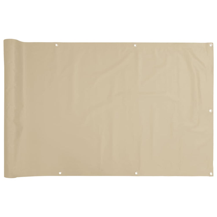 Écran de balcon Vidaxl 75x500 cm Oxford tissu beige