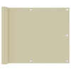 Écran de balcon Vidaxl 75x300 cm Crème en tissu oxford