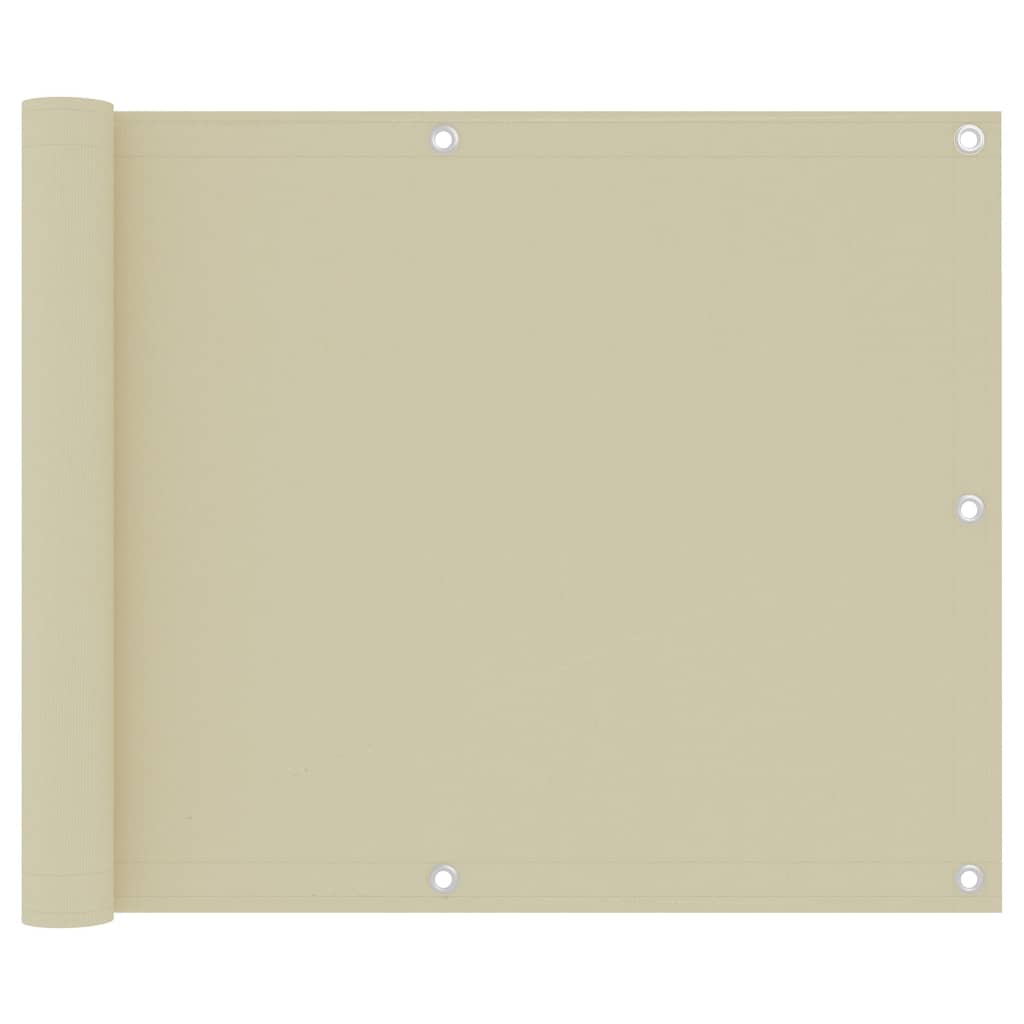 Écran de balcon Vidaxl 75x300 cm Crème en tissu oxford