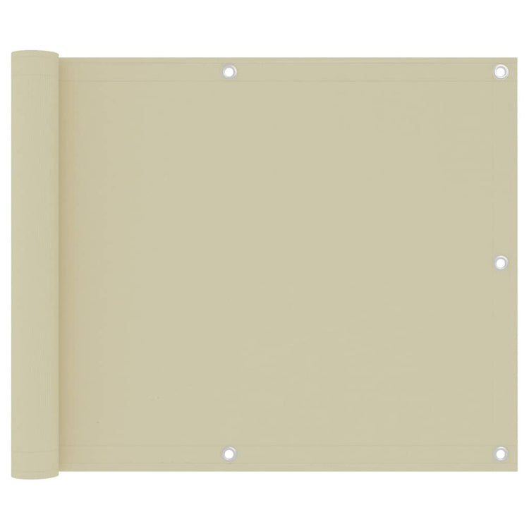 Écran de balcon Vidaxl 75x300 cm Crème en tissu oxford