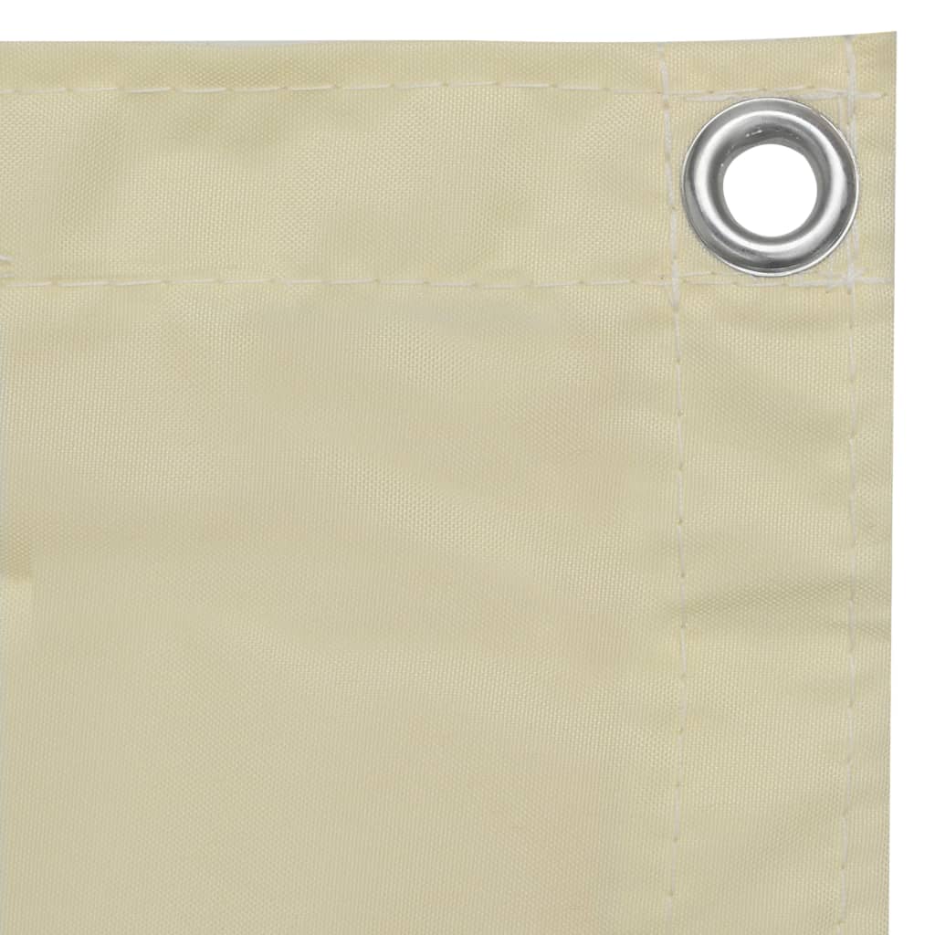 Écran de balcon Vidaxl 75x300 cm Crème en tissu oxford