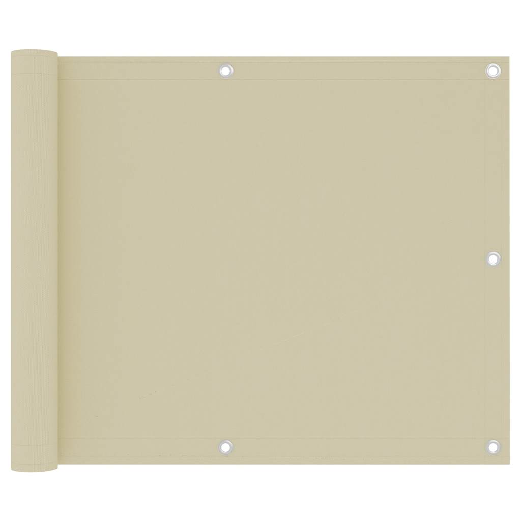 Écran de balcon Vidaxl 75x500 cm Crème en tissu oxford