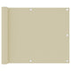 Écran de balcon Vidaxl 75x500 cm Crème en tissu oxford