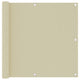 Écran de balcon Vidaxl 90x500 cm Crème en tissu oxford