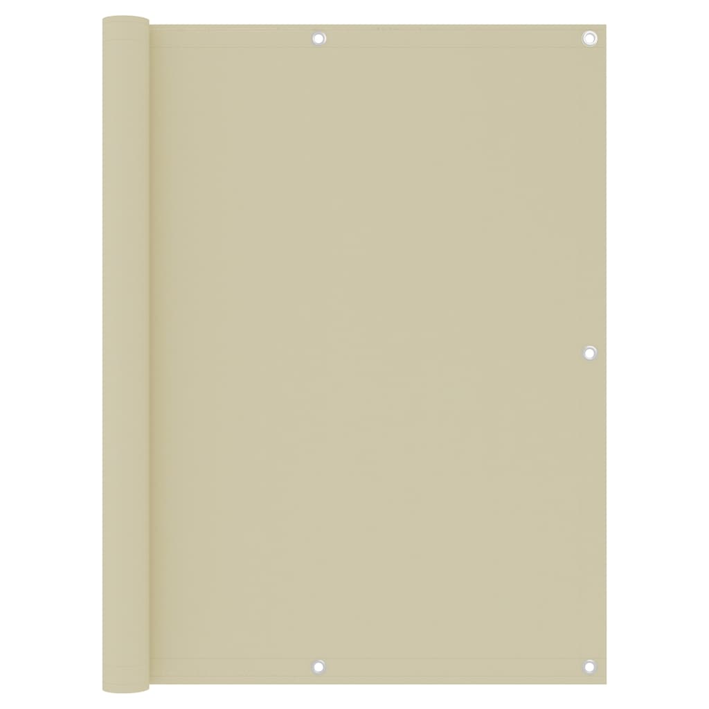 Écran de balcon Vidaxl 120x300 cm Crème en tissu oxford