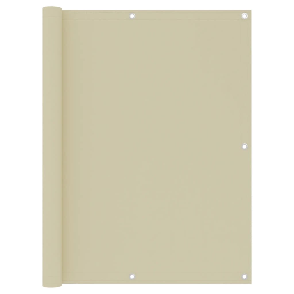 Écran de balcon Vidaxl 120x600 cm Crème en tissu oxford