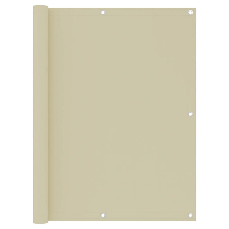 Écran de balcon Vidaxl 120x600 cm Crème en tissu oxford