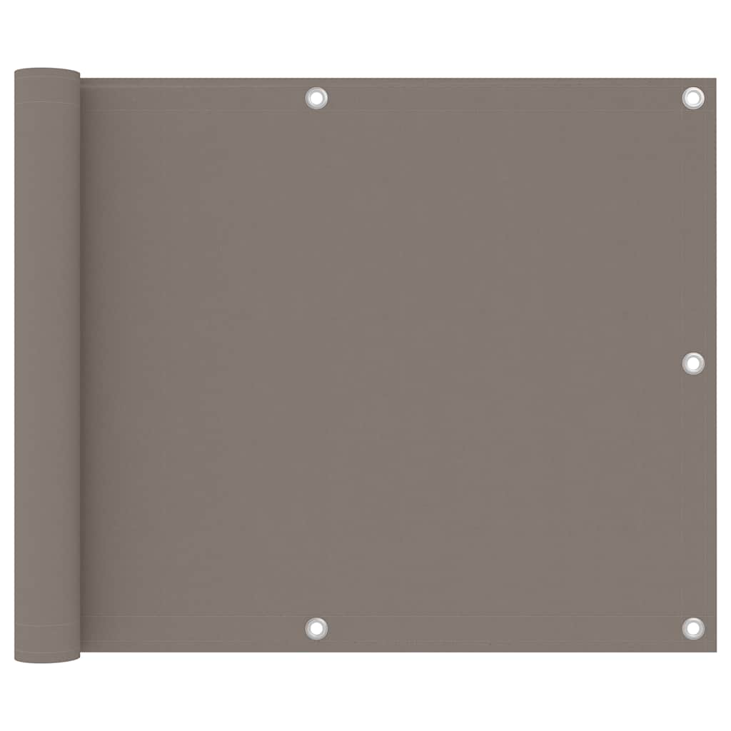 Écran de balcon Vidaxl 75x600 cm Oxford tissu taupe