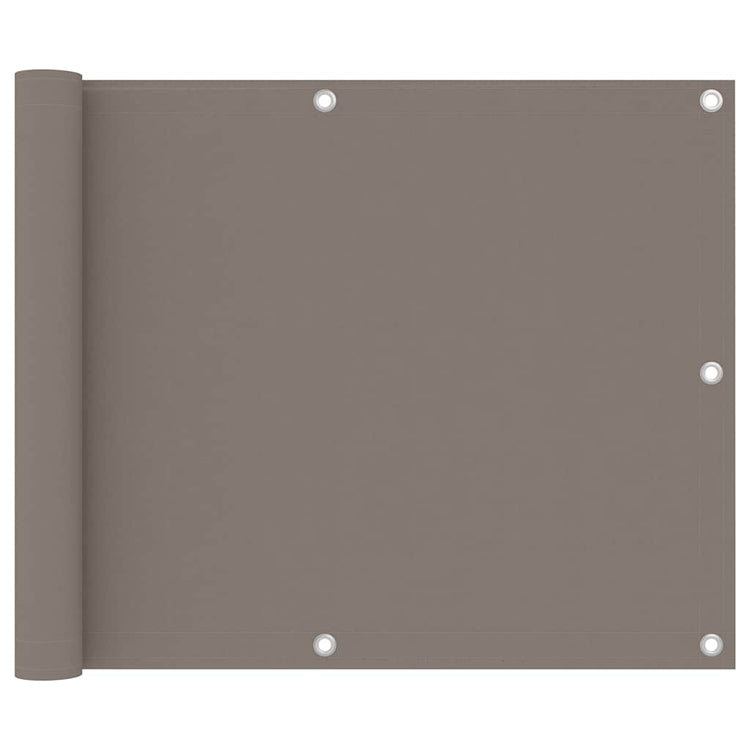 Écran de balcon Vidaxl 75x600 cm Oxford tissu taupe