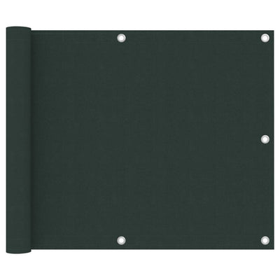 Écran de balcon Vidaxl 75x400 cm Oxford tissu vert foncé