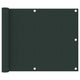 Écran de balcon Vidaxl 75x500 cm Oxford tissu vert foncé