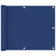 Écran de balcon Vidaxl 75x300 cm Oxford tissu bleu