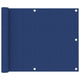 Écran de balcon Vidaxl 75x600 cm Oxford tissu bleu