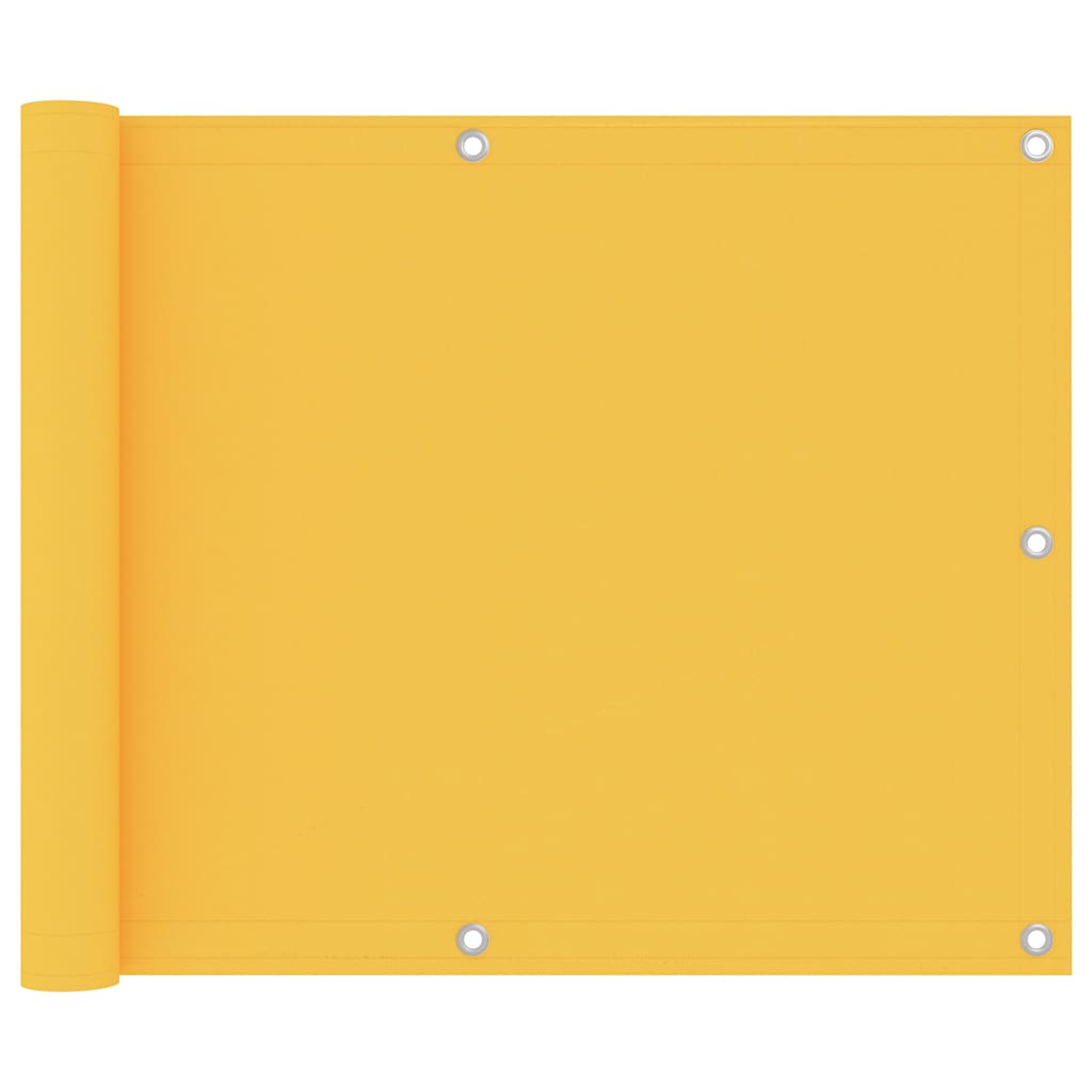 Écran de balcon Vidaxl 75x500 cm Oxford Fabric Jaune