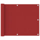 Écran de balcon Vidaxl 75x300 cm Oxford Fabric Red