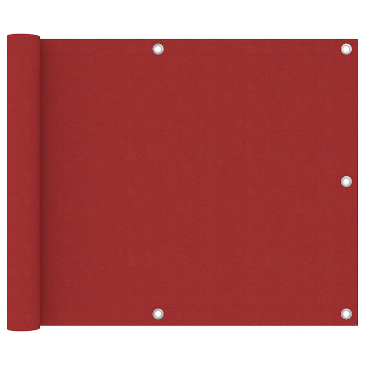 Écran de balcon Vidaxl 75x400 cm Oxford Fabric Red