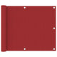 Écran de balcon Vidaxl 75x500 cm Oxford Fabric Red