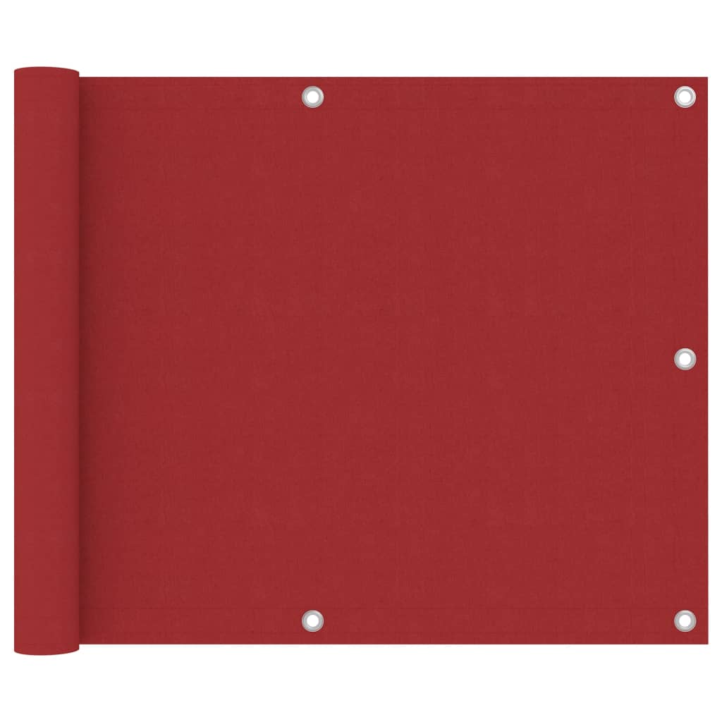 Écran de balcon Vidaxl 75x600 cm Oxford Fabric Red