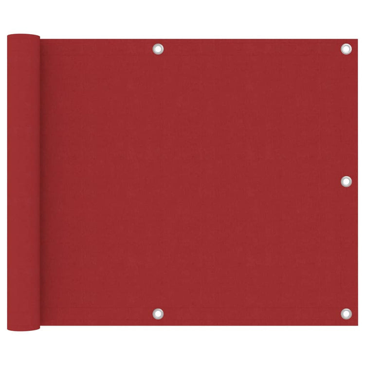Écran de balcon Vidaxl 75x600 cm Oxford Fabric Red