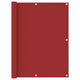 Écran de balcon Vidaxl 120x600 cm Oxford tissu rouge