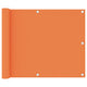 Écran de balcon Vidaxl 75x300 cm Oxford Fabric Orange