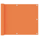 Écran de balcon Vidaxl 75x600 cm Oxford Fabric Orange