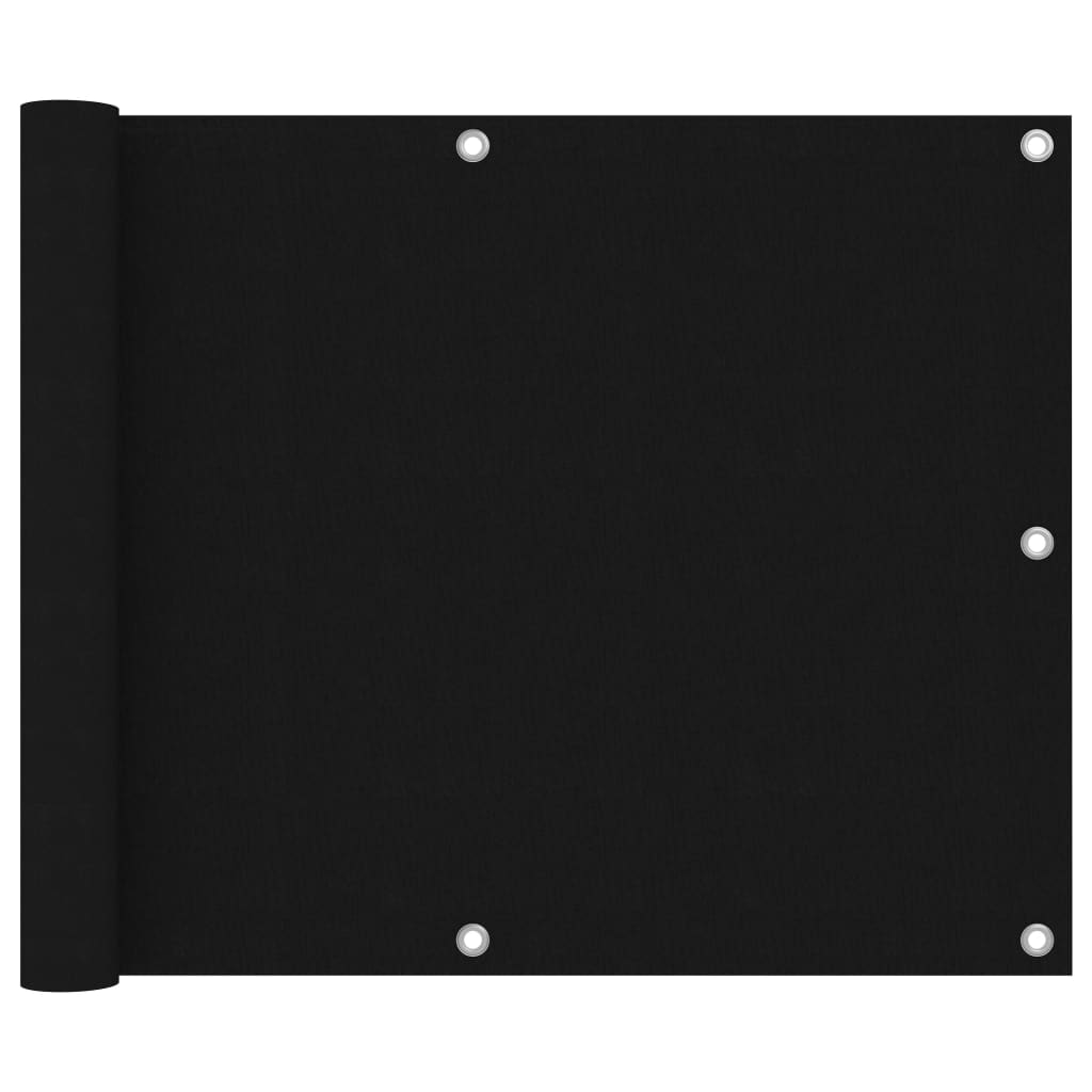 Écran de balcon Vidaxl 75x400 cm Oxford tissu noir