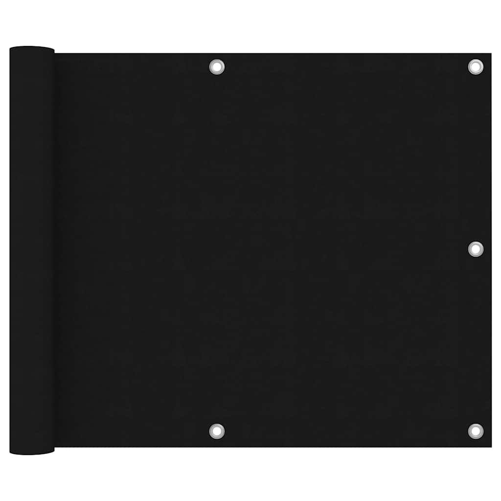 Écran de balcon Vidaxl 75x600 cm Oxford tissu noir