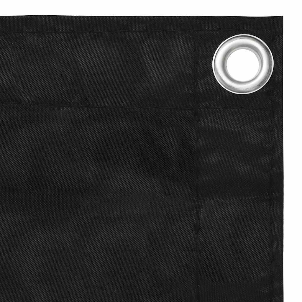 Écran de balcon Vidaxl 75x600 cm Oxford tissu noir