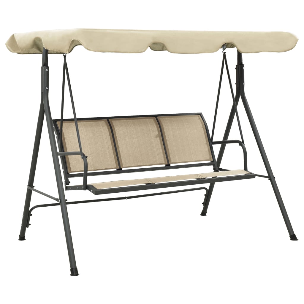 Vidaxl Banc swing avec anthracite auvent et sable -colored